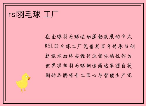 rsl羽毛球 工厂